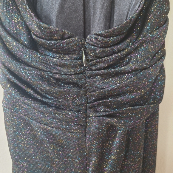 BCBG MAXAZRIA Womens Black Rainbow Sparkle Long Halter Dress. Size S - Picture 9 of 10